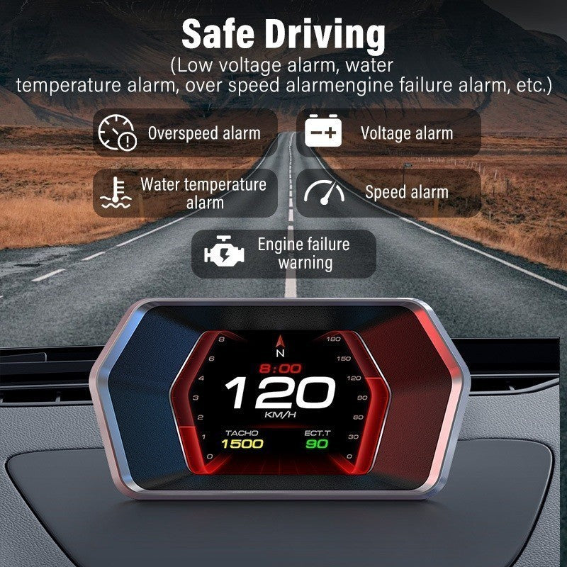 OTP-P17 Car HUD OBD OBD2 Meter Digital Projector head-up Monitor Auto GPS Turbo digital speedometer Gauge On-board