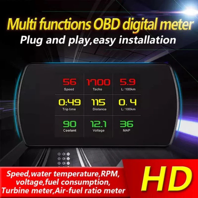 OTP-P12 OBD Meter Speedometer Gauge GPS HUD Water Temp Viva Myvi Lama Persona Satria Neo Wira Gen2