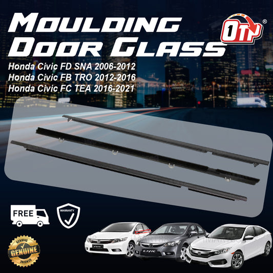 OTP HONDA CIVIC CIVIL GLASS DOOR MOULDING SEAL RUBBER OUTER STRIP WINDOW GETAH LUAR TINGKAP TURBO FC TEA FB TRO FD