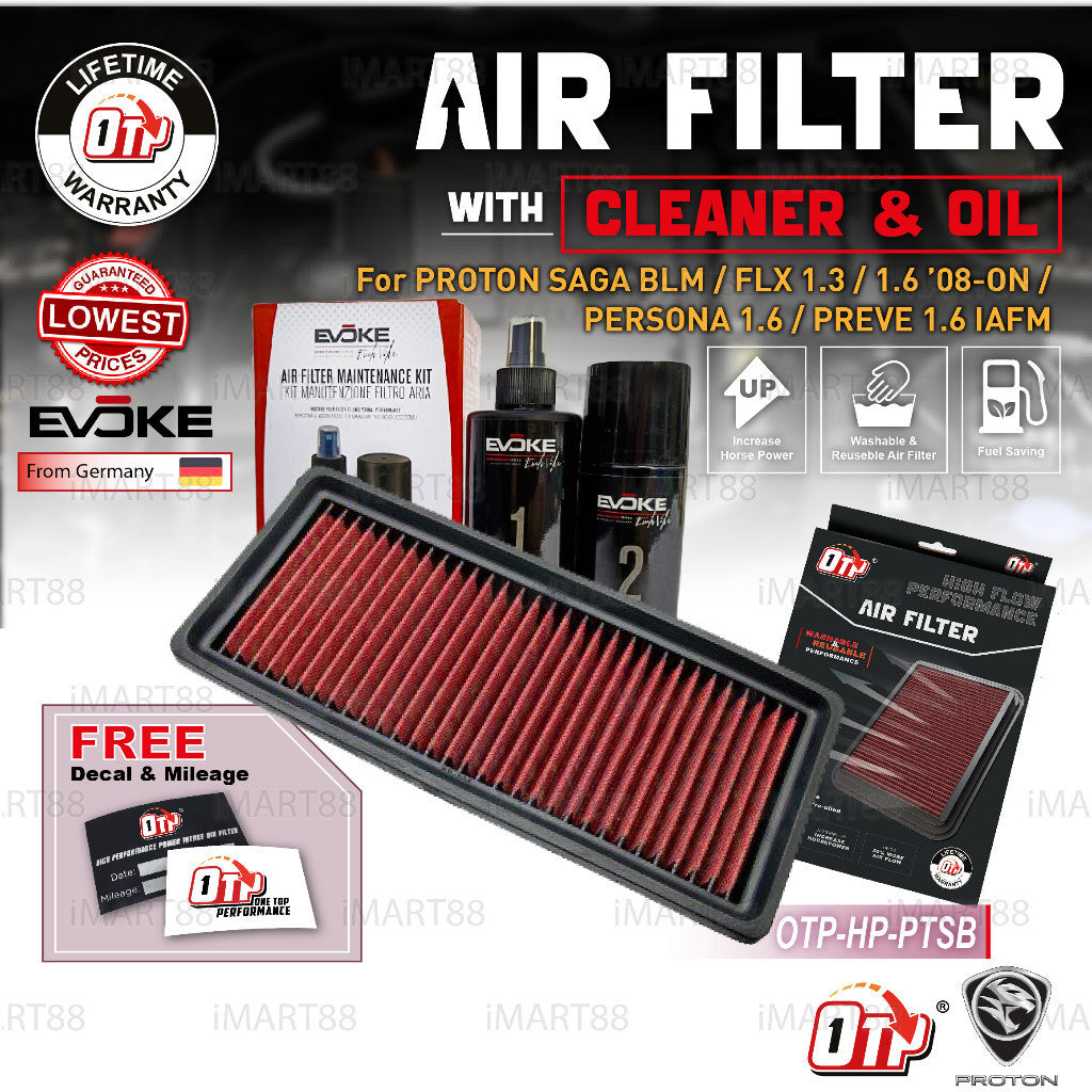 OTP Drop In Air Filter Performance Proton SAGA BLM FL 1.3 1.6 FLX PERSONA PREVE Engine Penapis Enjin 08-22