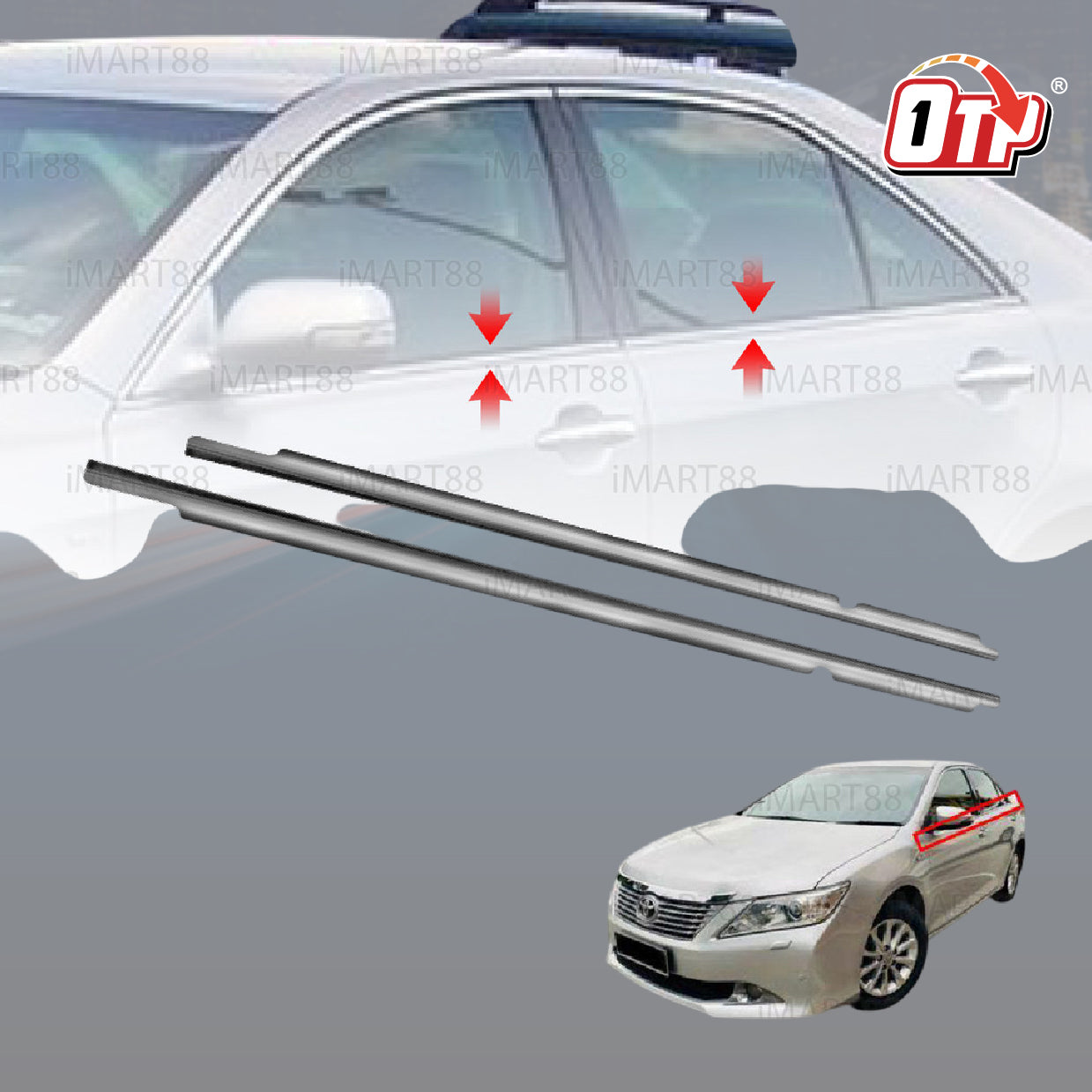 ORIGINAL JAPAN TOYOTA CAMRY ACV50 12-18 GLASS DOOR MOULDING SEAL RUBBER OUTER STRIP WINDOW GETAH LUAR TINGKAP CERMIN