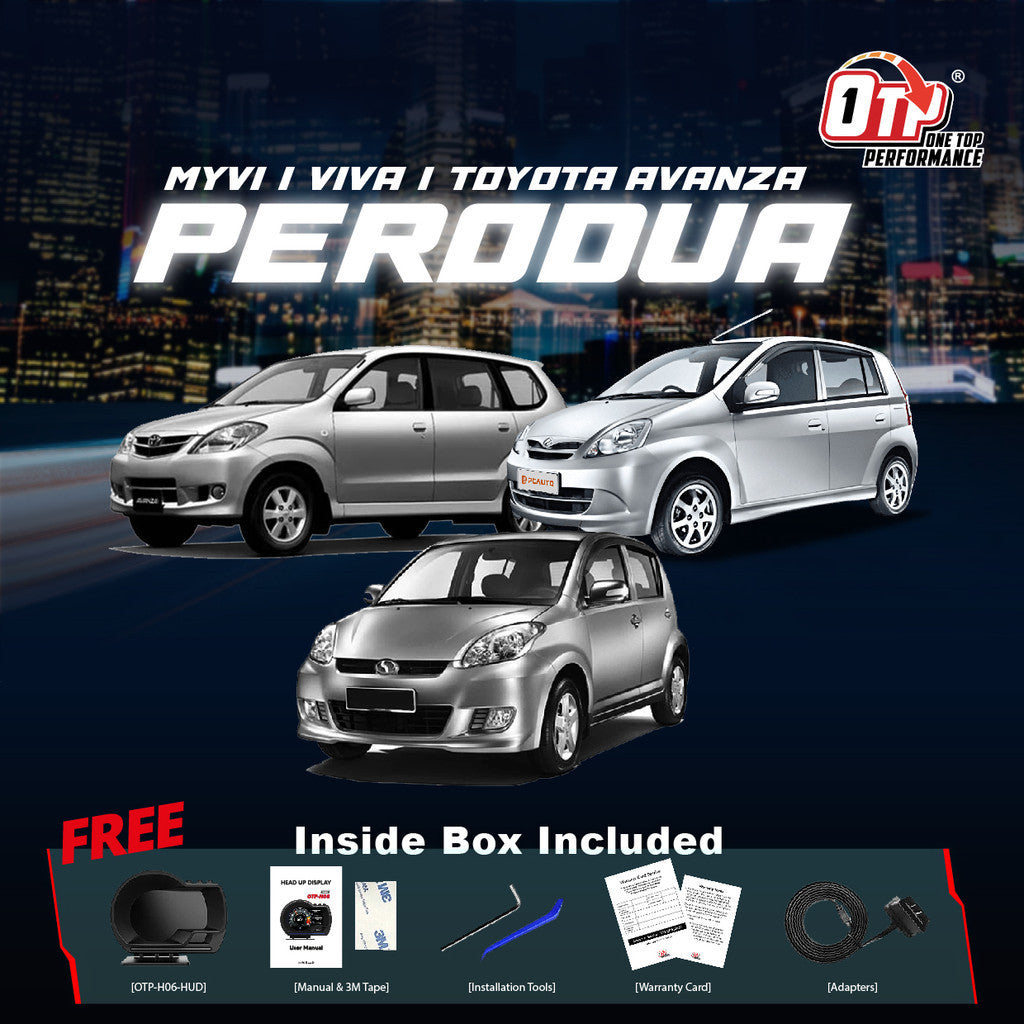 OTP H06+ Myvi Old Viva Avanza Avy Yrv Passo All Car Use OBD2 Meter Gauge Head Up Display