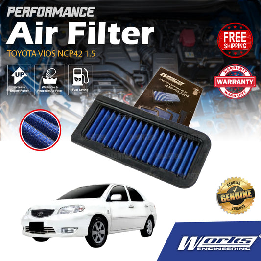 TOYOTA VIOS NCP42 1.5 03-06 Works Engineering Drop In Air Filter Element Enjin Engine High Flow WS-OT-009 Penapis Angin