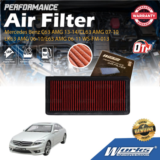 Works Engineering Air Filter For Mercedes Benz C63 AMG 13-14/CL63 AMG 07-10 CLK63 AMG 06-10/E63 AMG 06-11 WS-FM-013