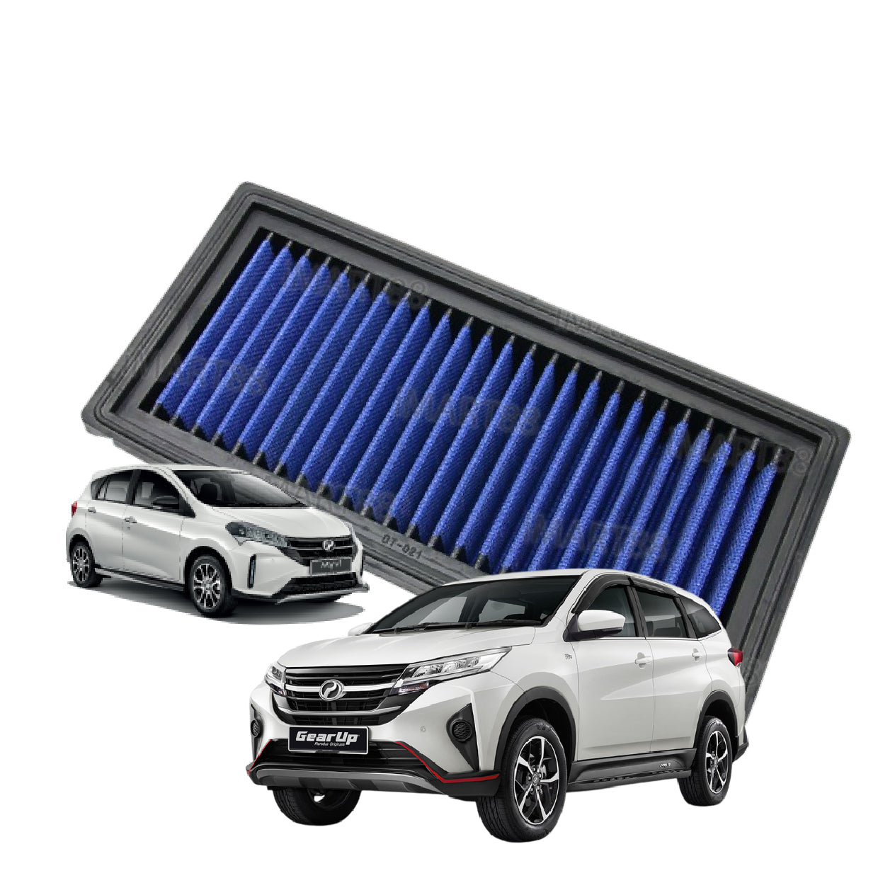 Perodua New Myvi Gen3 2018+ Aruz Toyota Vios NCP150 Yaris  Rush Works Engineering Drop In Air Filter Enjin Engine OT-021