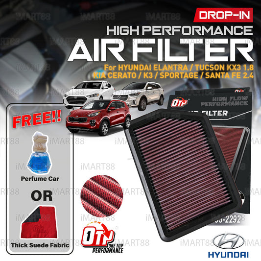OTP DROP IN AIR FILTER HYUNDAI i40 ELANTRA TUCSON KX3 1.8 KIA CERATO K3 SPORTAGE SANTA FE 2.4 Enjin Engin Penapis