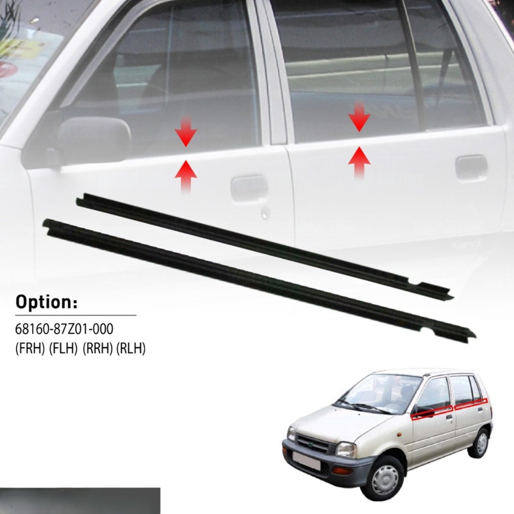 ORIGINAL PERODUA KANCIL K4 GLASS DOOR MOULDING SEAL RUBBER OUTER STRIP WINDOW GETAH LUAR CERMIN TINGKAP 68160-87Z01-000