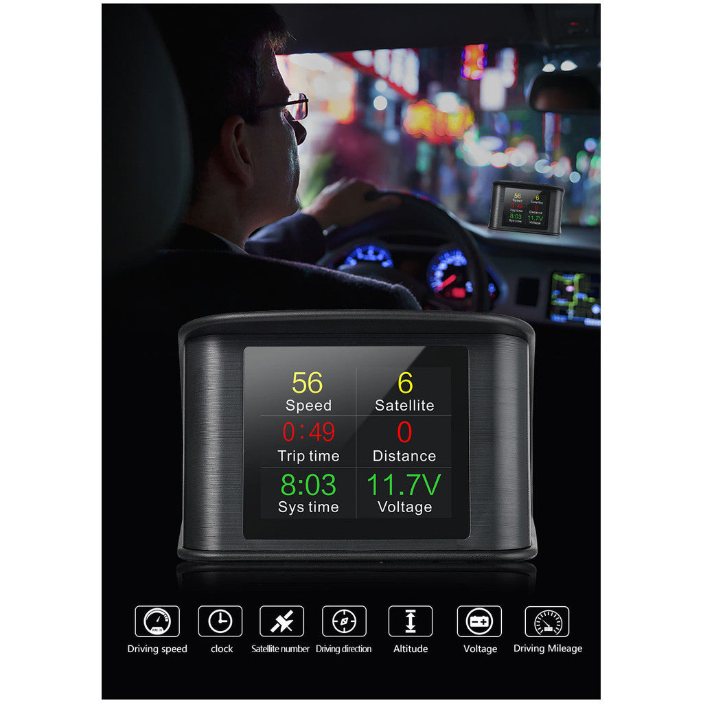OTP P10 OBD2 Perodua Alza 2014 keatas Meter Gauge Car GPS Alarm Speed Display Water Temp RPM Turbo Boost HUD CVT DCT