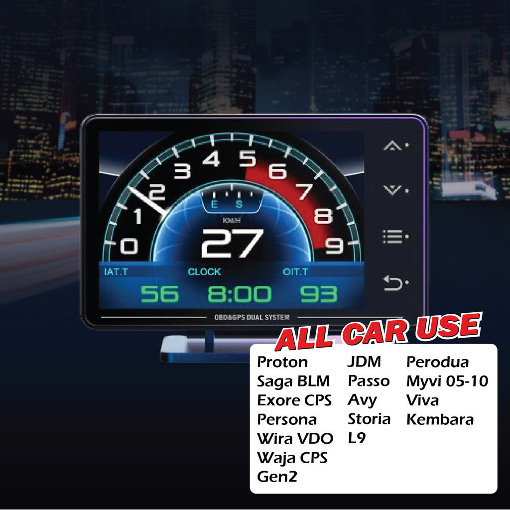 OTP-XS P2 OBD2 Meter Gauge Meter OBD Meter Car GPS Alarm Speed Gauge display Hud Water temp RPM Turbo Boost HUD