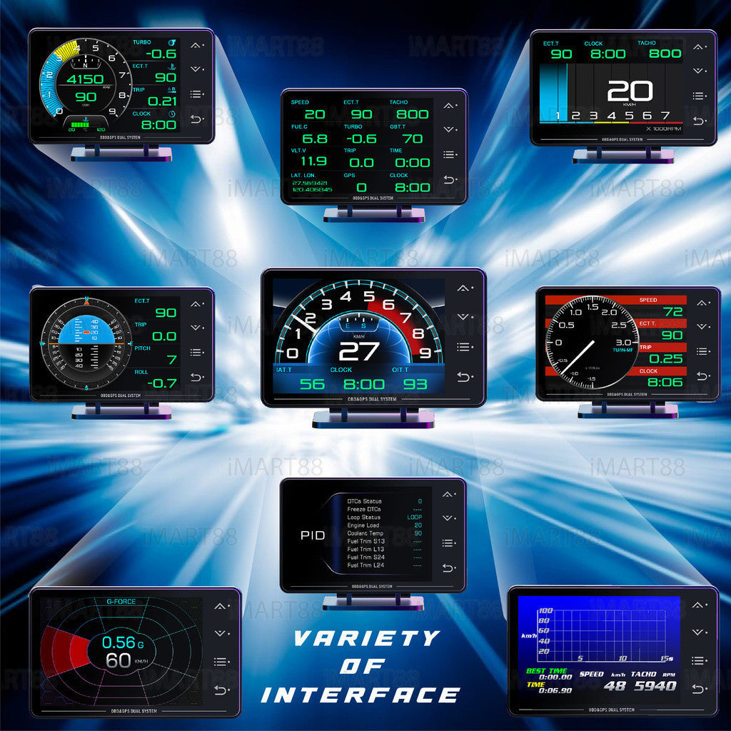 OTP-XS P2 OBD2 Meter Gauge Meter OBD Meter Car GPS Alarm Speed Gauge display Hud Water temp RPM Turbo Boost HUD