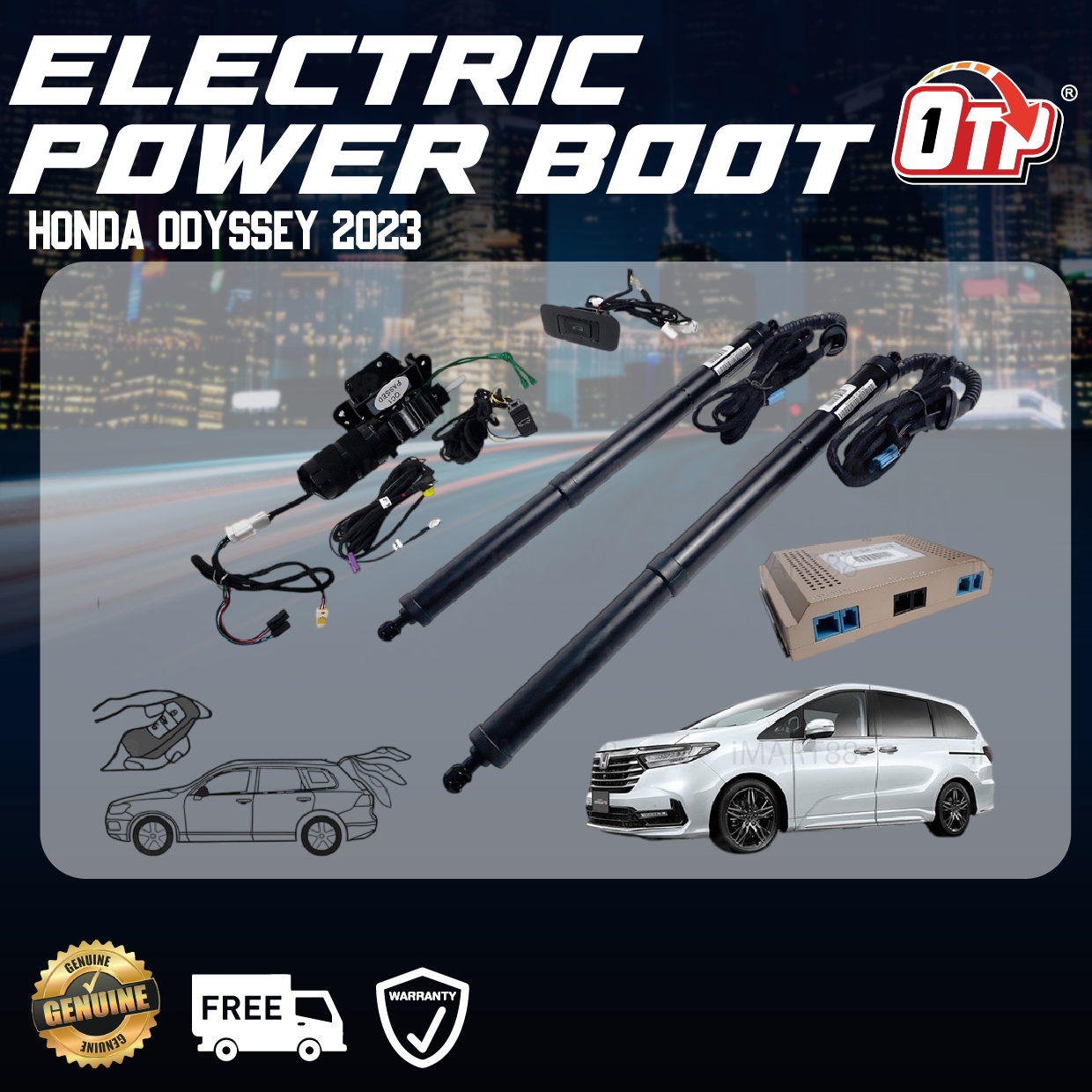 OTP Honda Odyssey 2023 Plug & Play Electric Auto Tailgate Power Boot Soft Close Kick Foot Sensor Bonet
