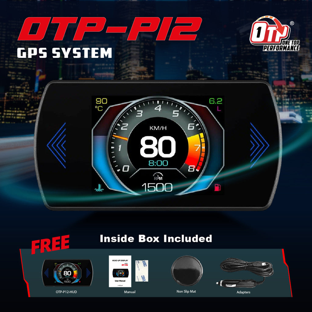 OTP-P12 OBD Meter Speedometer Gauge GPS HUD Water Temp Viva Myvi Lama Persona Satria Neo Wira Gen2