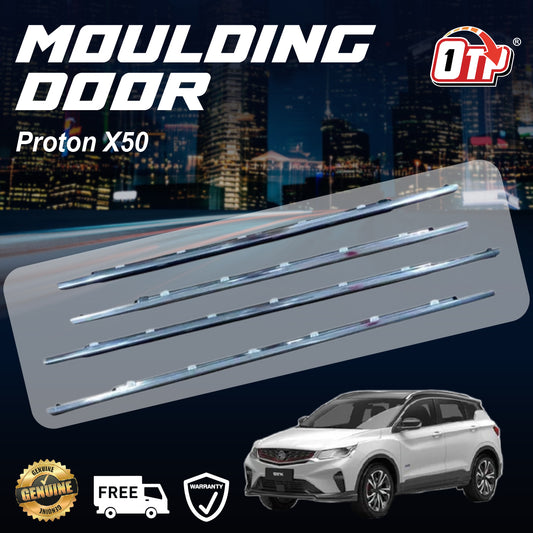 ORIGINAL MOULDING DOOR GLASS PROTON X50 CHROME BLACK SEAL RUBBER OUTER STRIP WINDOW GETAH LUAR TINGKAP