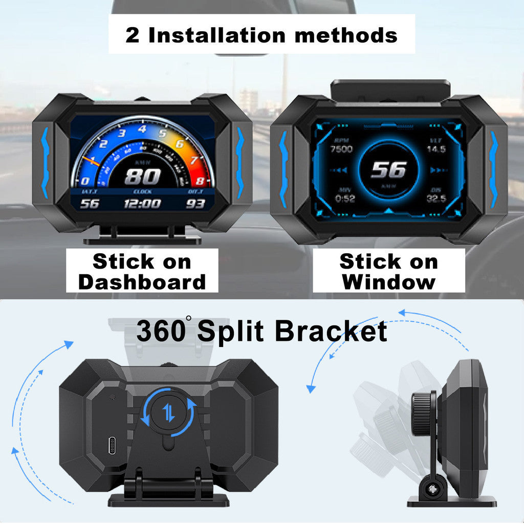 OTP-P25 Car OBD OBD2 Meter Speedometer Gauge H025 GPS HUD Water Temp Turbo Proton Honda Perodua Toyota Nissan Mitsubishi