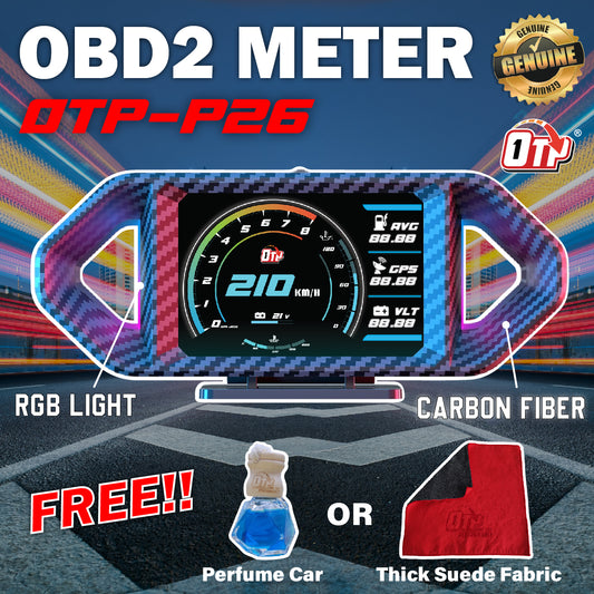 OTP P26 OBD2 Meter Gauge Speedometer Car GPS Alarm Speed Gauge display Hud Water temp RPM Turbo Boost HUD