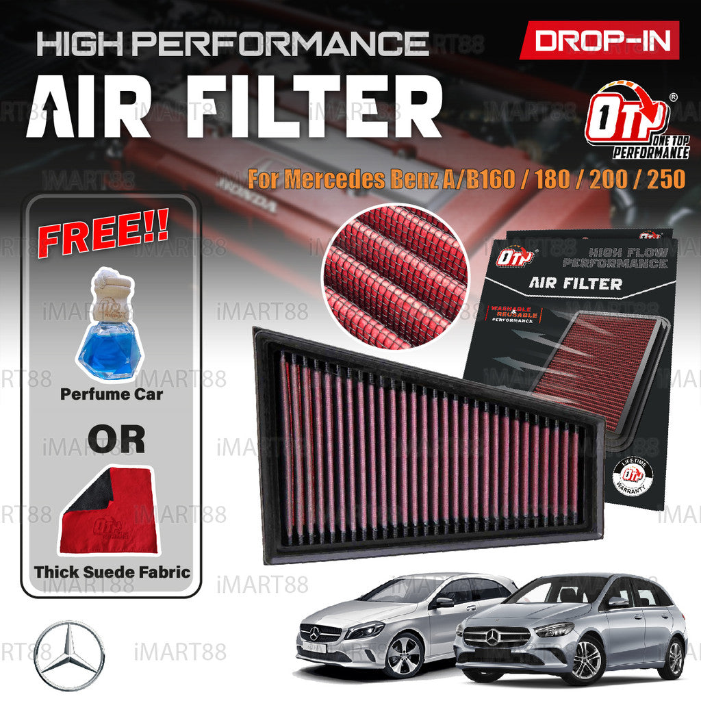 OTP Washable High Flow Air Filter Performance Mercedes W176 W177 A160 A180 A200 A250 W246 W247 B160 B180 B200 B250 Engin
