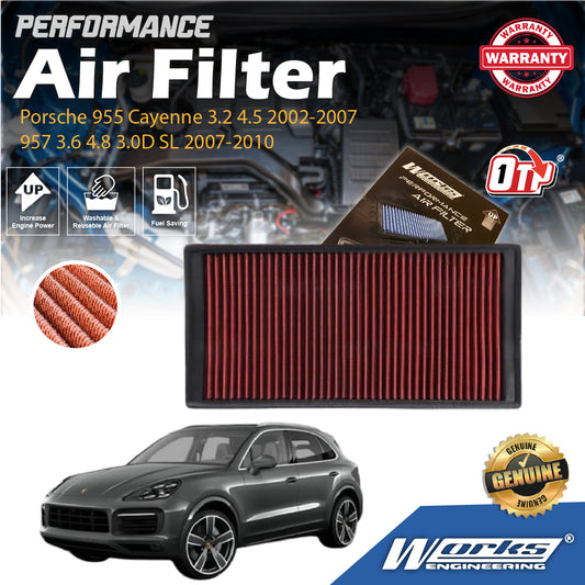 Works Engineering Air Filter For Porsche 955 Cayenne 3.2 4.5 2002-2007 957 3.6 4.8 3.0D SL 2007-2010 WS-FV-023