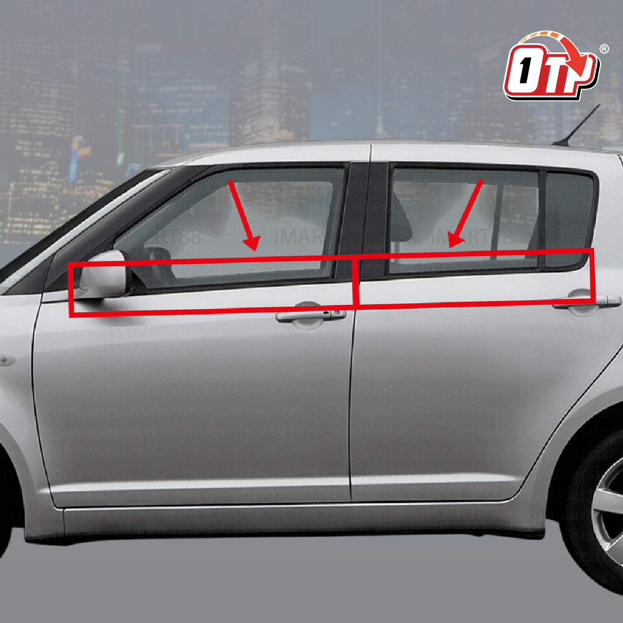 Suzuki Swift 2005 - 2013 Glass Door Moulding Seal Rubber Outer Strip Seal Belt Weather Plastic Trim Getah Luar Tingkap