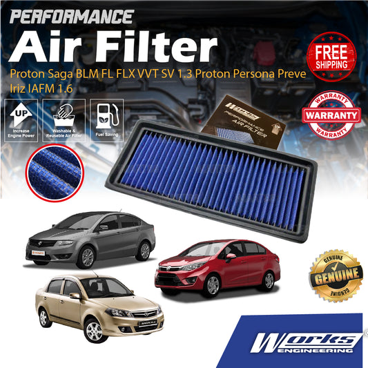 Works Engineering Air Filter Proton Saga BLM FL FLX VVT SV 1.3 Proton Persona Preve Iriz IAFM 1.6 Drop In Performance