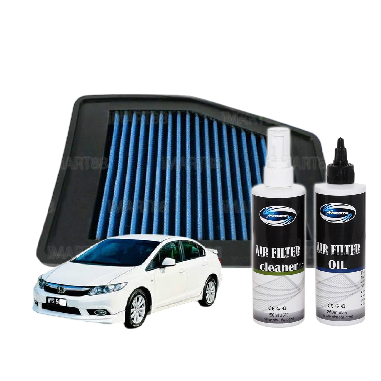 Works Engineering Air Filter Honda Civic FB 1.8 2.0cc SOHC i-VTEC 2011 2012 2013 2014 2015 Filter Cleaner Oil