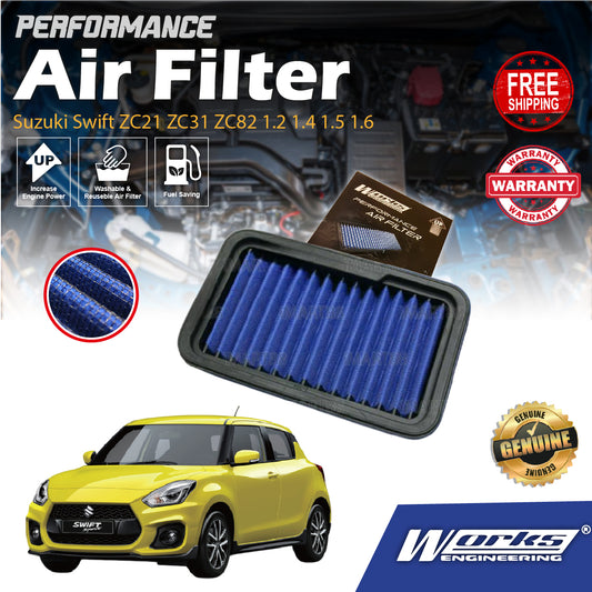 Suzuki Swift ZC21 ZC31 ZC82 1.2 1.4 1.5 1.6 Works Engineering Drop In Air Filter Element Enjin Engine 2004-2021 Penapis
