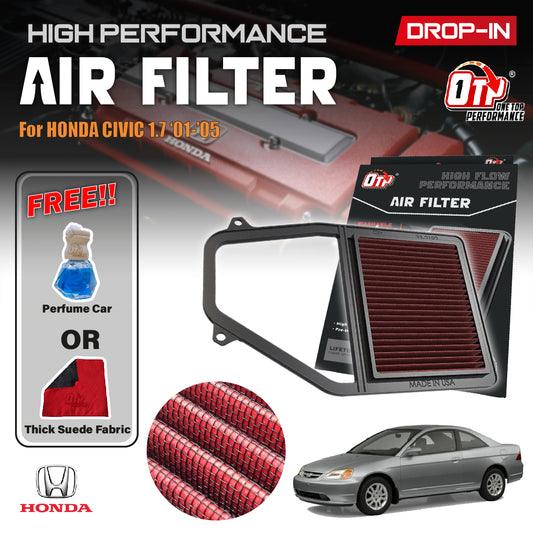 OTP Washable Drop In Air Filter Performance Honda CIVIC DX EX GX HX LX Ferio VI VII 1.7L L4 Gas Engine Enjin