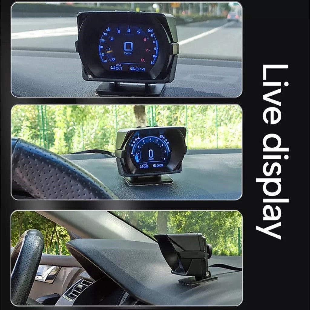 OTP-H024 A450 OBD2 Meter Gauge P24 OBD Speedometer Car GPS Alarm Speed Gauge display Hud Water temp RPM Turbo Boost HUD