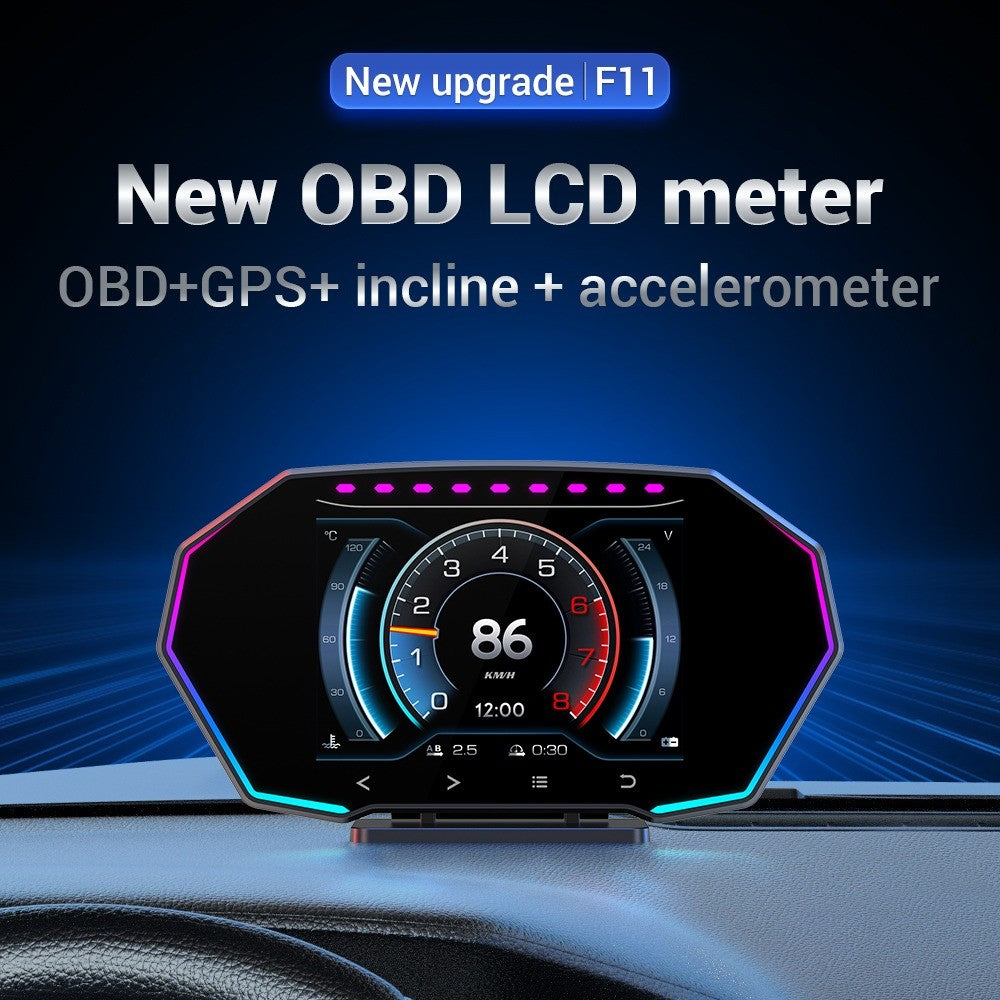OTP F11 Meter OBD2 Gauge Speedometer Car GPS Alarm Speed Gauge Display Hud Water Temp RPM Proton Perodua Honda Nissan