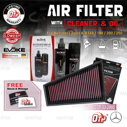 OTP Washable High Flow Air Filter Performance Mercedes W176 W177 A160 A180 A200 A250 W246 W247 B160 B180 B200 B250 Engin