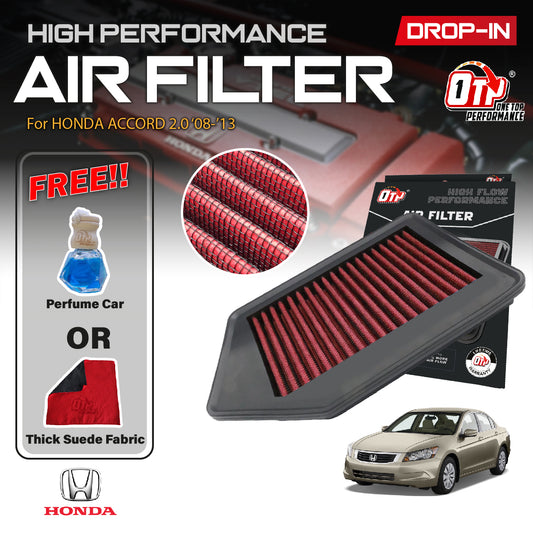 OTP Washable Drop In Air Filter Performance Honda ACCORD TAO 2.0 2.4 08-13 Element Enjin Engin Penapis Cleaning