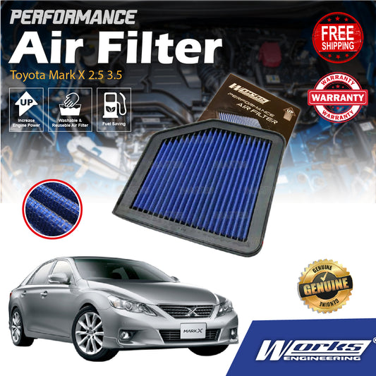 Works Engineering Air Filter Lexus IS220 IS250 IS350 GS350 GS430 2009-2020 Toyota Mark X 2.5 3.5 V6 GRX130 Cleaner Oil