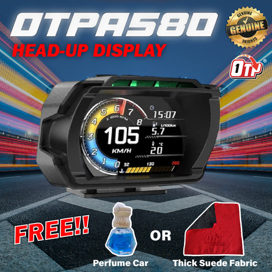 OTP-A580 OBD2 Meter Speedometer Gauge GPS HUD Water Temp GPS Alarm Speed RPM Myvi Alza