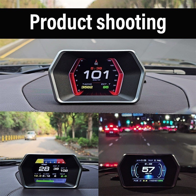 OTP-P17 Car HUD OBD OBD2 Meter Digital Projector head-up Monitor Auto GPS Turbo digital speedometer Gauge On-board