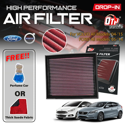 OTP WASHABLE DROP IN ENGINE AIR FILTER VOLVO V40 S60 S40 FORD KUGA FOCUS MONDEO 05-15 PERFORMANCE Element Enjin