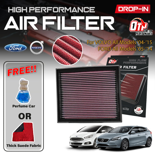 OTP WASHABLE DROP IN ENGINE AIR FILTER VOLVO V40 S60 S40 FORD KUGA FOCUS MONDEO 05-15 PERFORMANCE Element Enjin
