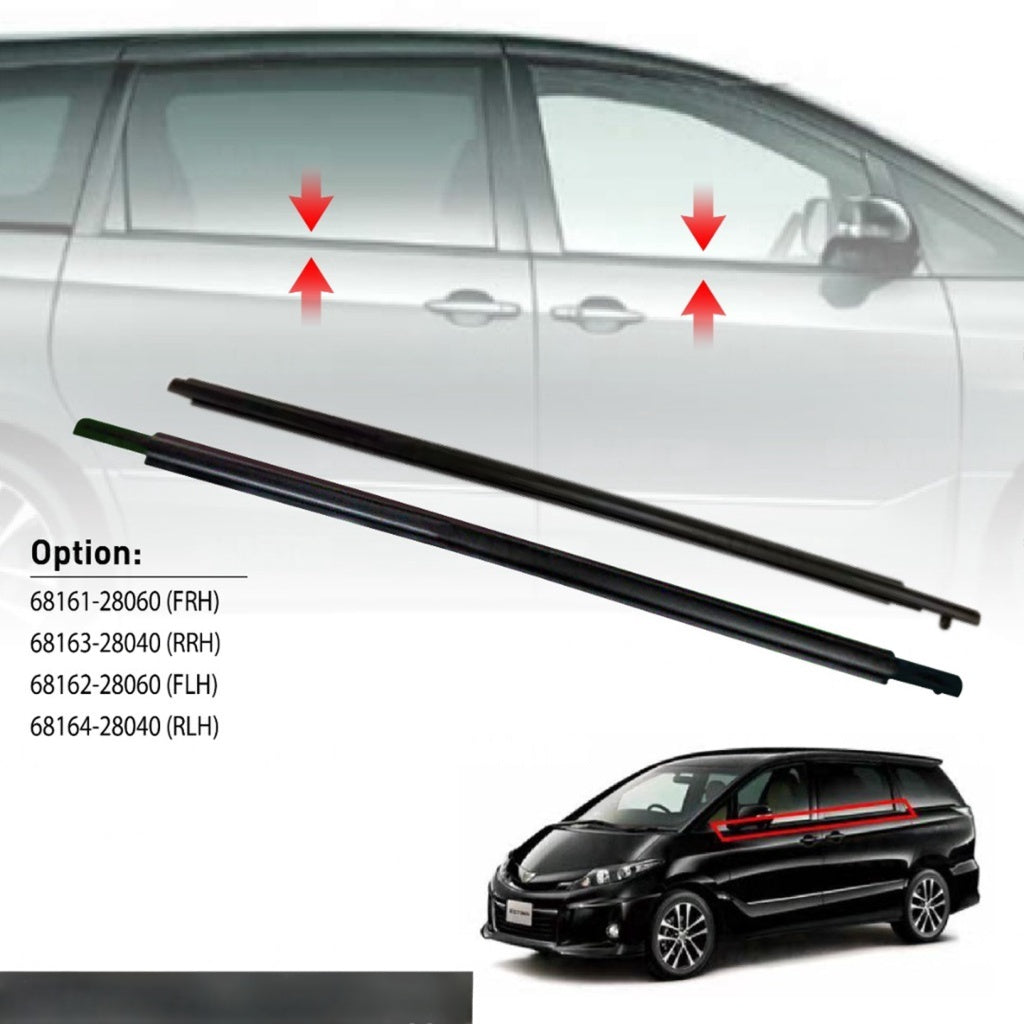 TOYOTA ESTIMA PREVIA ACR30 50 GSR50 GLASS DOOR MOULDING SEAL RUBBER OUTER STRIP WINDOW GETAH TINGKAP