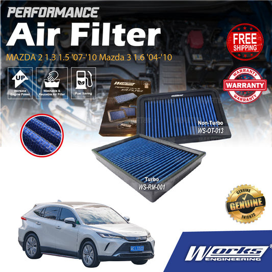 Works Engineering Drop In Air Filter Toyota Harrier XU60 '13-'21 Turbo Non-turbo Element Enjin Engin Penapis Udara