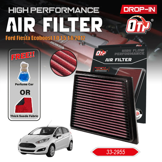 OTP Performance Drop in Air Filter Ford Fiesta Ecoboost 1.0 1.5 1.6 2012 33-2955  Penapis Udara Enjin Kereta