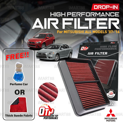 OTP WASHABLE DROP IN AIR FILTER LANCER GT EVO PROTON INSPIRA MITSUBISHI OUTLANDER GRANDIS ASX 1.8 2.0cc 07-16