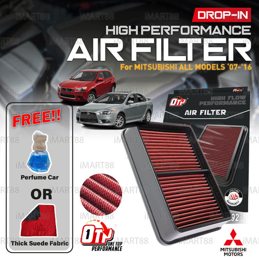 OTP WASHABLE DROP IN AIR FILTER LANCER GT EVO PROTON INSPIRA MITSUBISHI OUTLANDER GRANDIS ASX 1.8 2.0cc 07-16