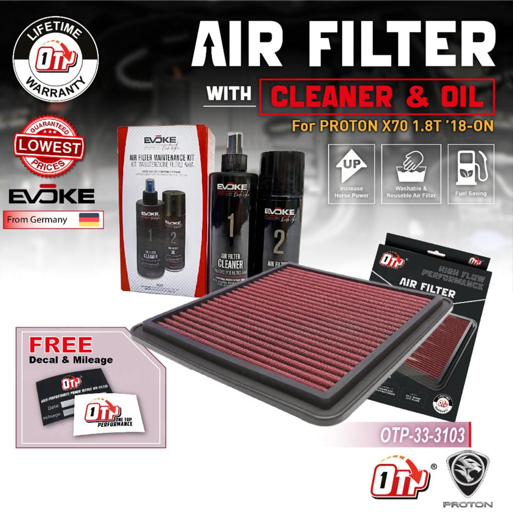 OTP Washable Drop In Air Filter Performance Proton X70 1.8T '18-ON Element Enjin Engin Penapis Udara