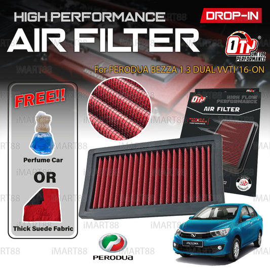 OTP Washable Drop In Air Filter Performance Perodua AXIA BEZZA 1.3 1.5 ARUZ VIVA New Old MYVI KENARI KELISA ALZA