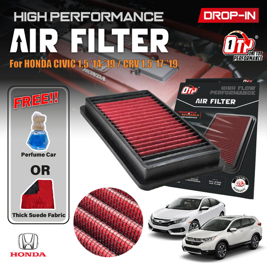 OTP Washable Drop In Air Filter Performance Honda CIVIC FC CR-V CRV 1.5 TC Turbo 2014-2019 Element Enjin Engin