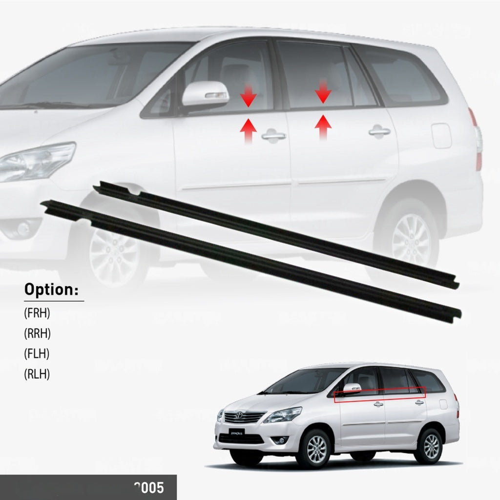 ORIGINAL TOYOTA INNOVA TGN40 2005 GLASS DOOR MOULDING SEAL RUBBER OUTER STRIP WINDOW GETAH TINGKAP 75720-0K010