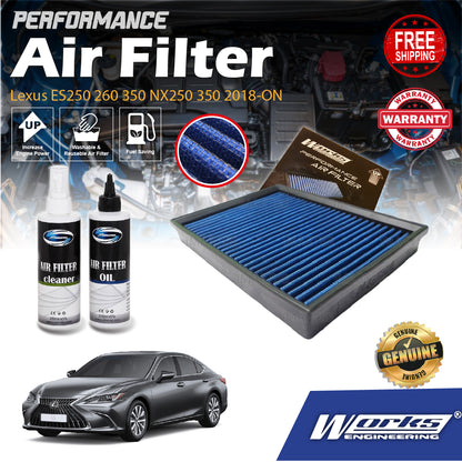Works Engineering Drop In Lexus ES250 260 350 NX250 350 2018-ON WS-RM-001 PERFORMANCE Element Enjin Engin Penapis Udara