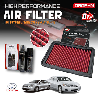 OTP Washable Drop In Air Filter Performance Toyota CAMRY ACV40 ACV50 06-16 2.4 2.5 2.0 Penapis Enjin Engine