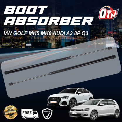OTP VW Golf MK5 MK6 CC Passat B7 Audi A3 8P Q3 Boot Absorber Rear Bonnet Damper Gas Spring Set Tailgate 1K0823359A