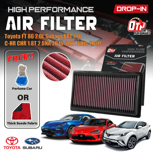 OTPerformance Air Filter Toyota FT 86 2.0L Subaru BRZ 2.0L C-HR CHR 1.8T 2.0NA 2016-2021 Altis 2020 Cleaner Oil