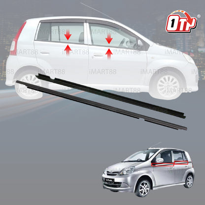 MTIS PERODUA VIVA 2007-2014 GLASS DOOR MOULDING SEAL RUBBER OUTER STRIP WINDOW GETAH LUAR CERMIN TINGKAP 68161-BZ020