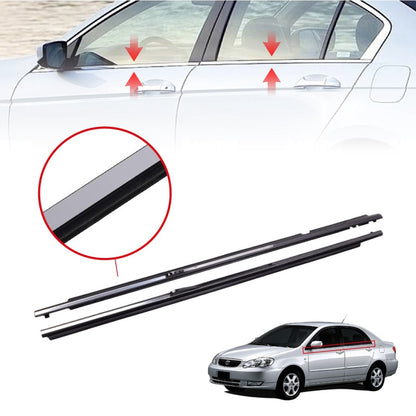 ORIGINAL TOYOTA COROLLA ALTIS '01-'06 CHROME GLASS DOOR MOULDING SEAL RUBBER OUTER STRIP WINDOW GETAH TINGKAP